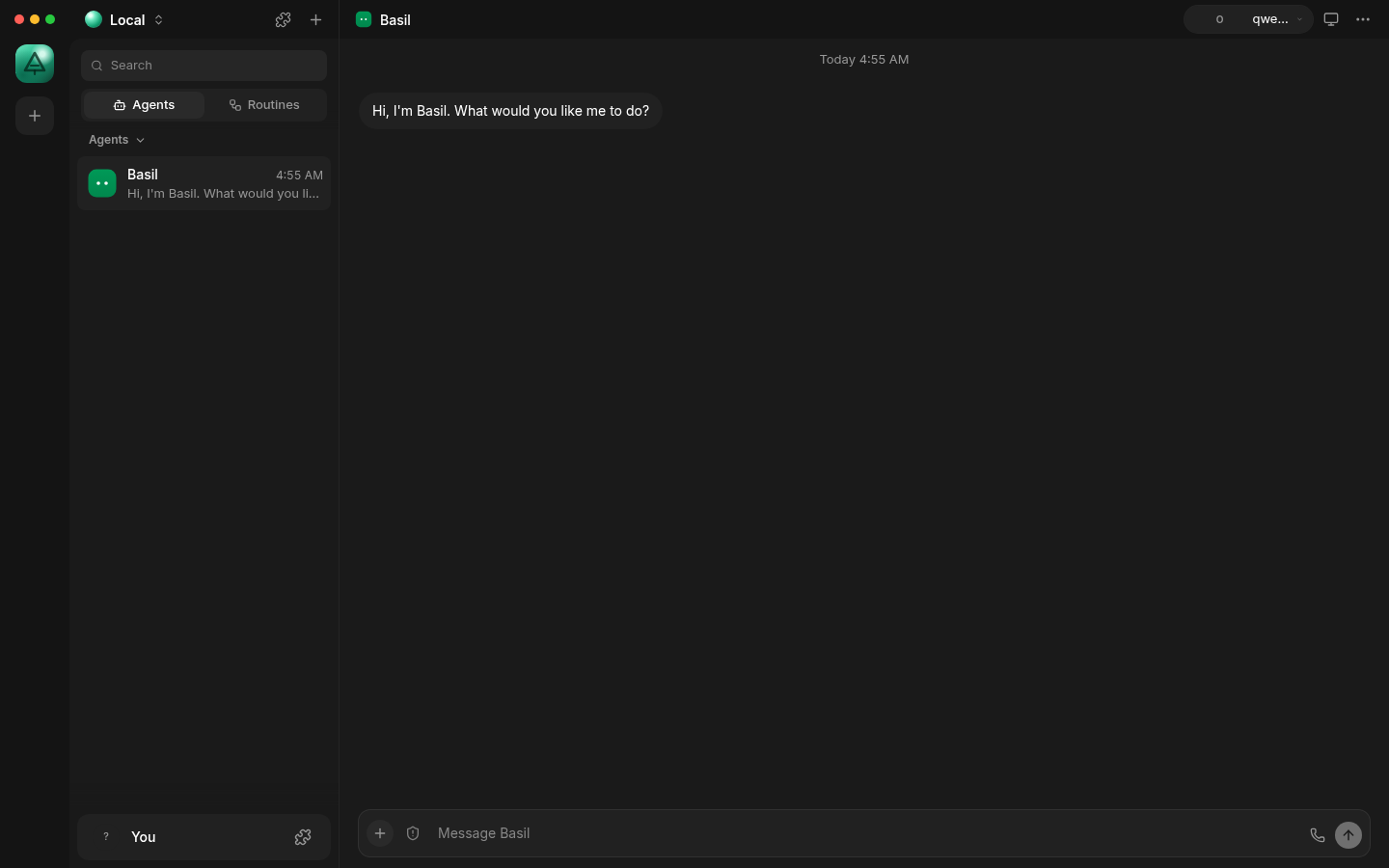 AIKINGBOT main screen with the bot list and a conversation